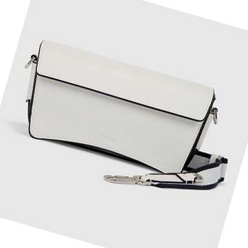 Women's Ecco TEXTUREBLOCK PINCH COMPACT Shoulder Bags White | USA 386JPQ